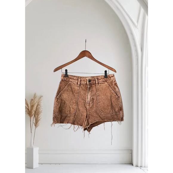 Universal Thread Pants - Universal Thread Midi Shorts Size 6 Denim Highest Rise Pockets Rust
